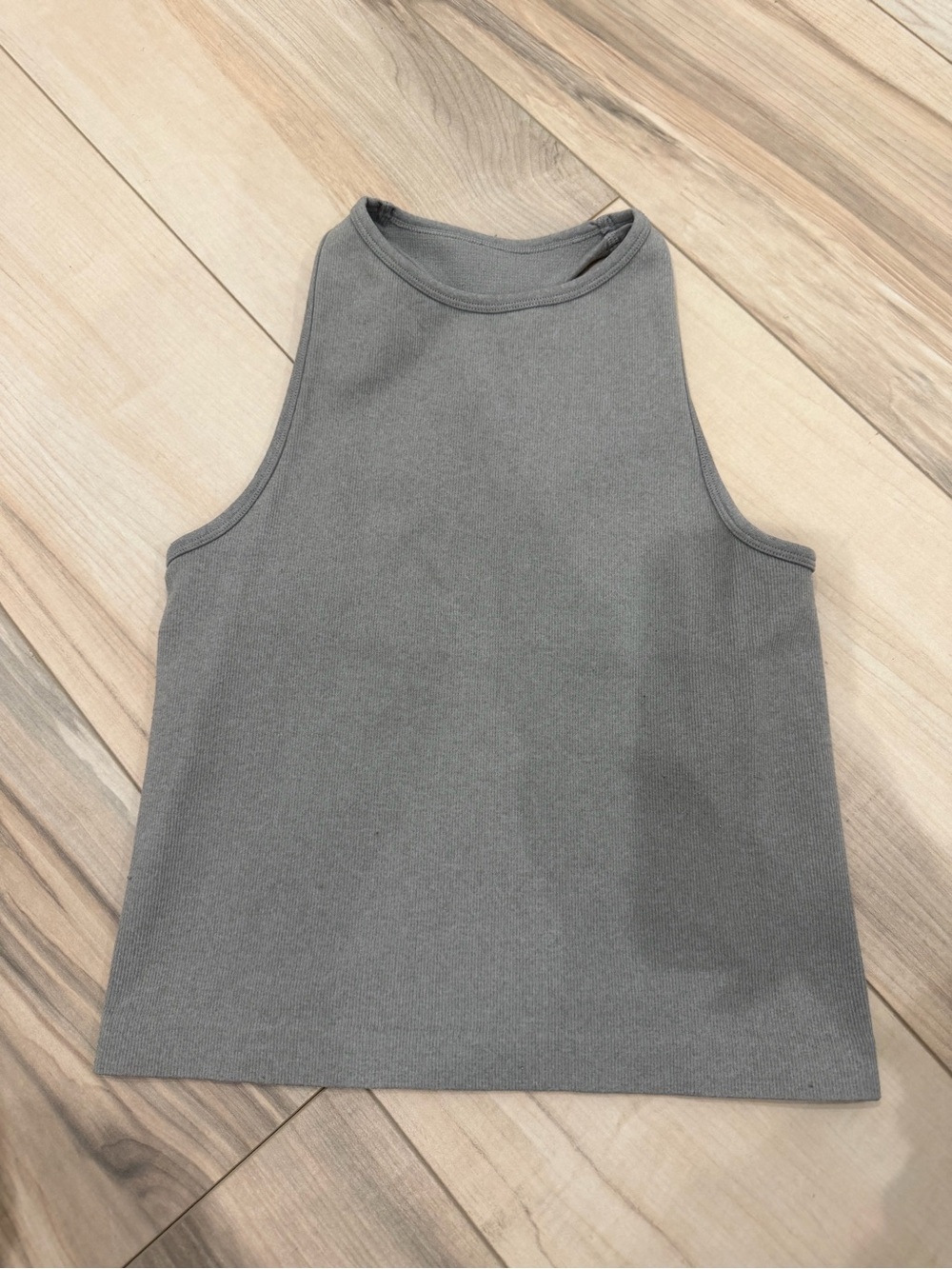 Free People Ribbed High-Neck Tank - Gray